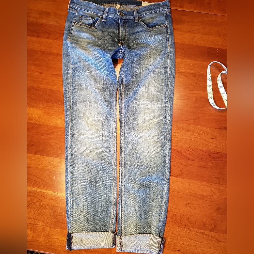 rag and bone "The Dre" Boyfriend Jeans,  Size 27, medium blue wash.